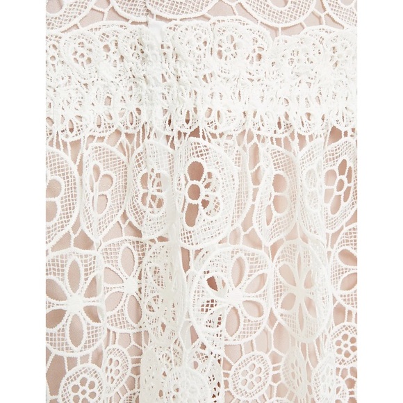 Self-Portrait White Lace Cutout Guipure Dress - Picture 4 of 11